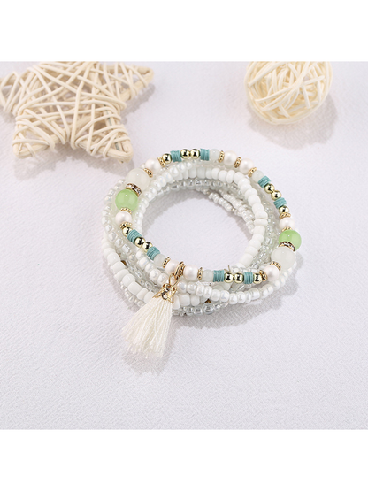 Lovra - Bohemian Tassel Layered Beaded Bracelet