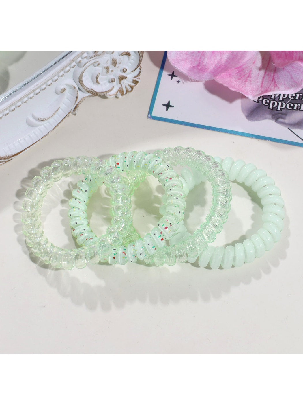 Gifty - Mixed Color Plastic Spiral Ponytail Coil Hair Tie