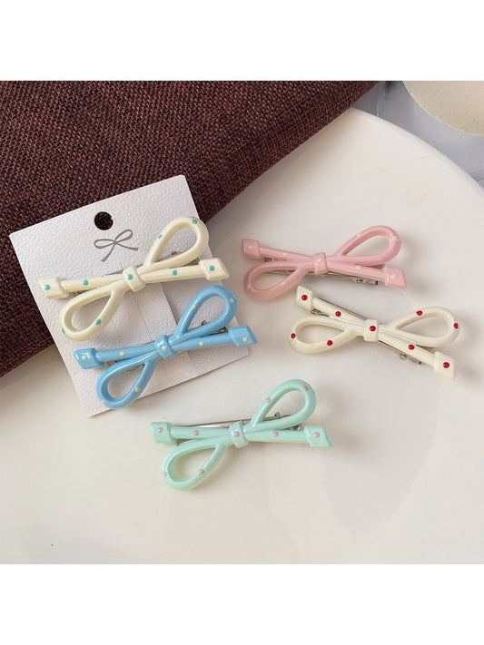 Beau - Cute Polka Dot Bow Hair Clip