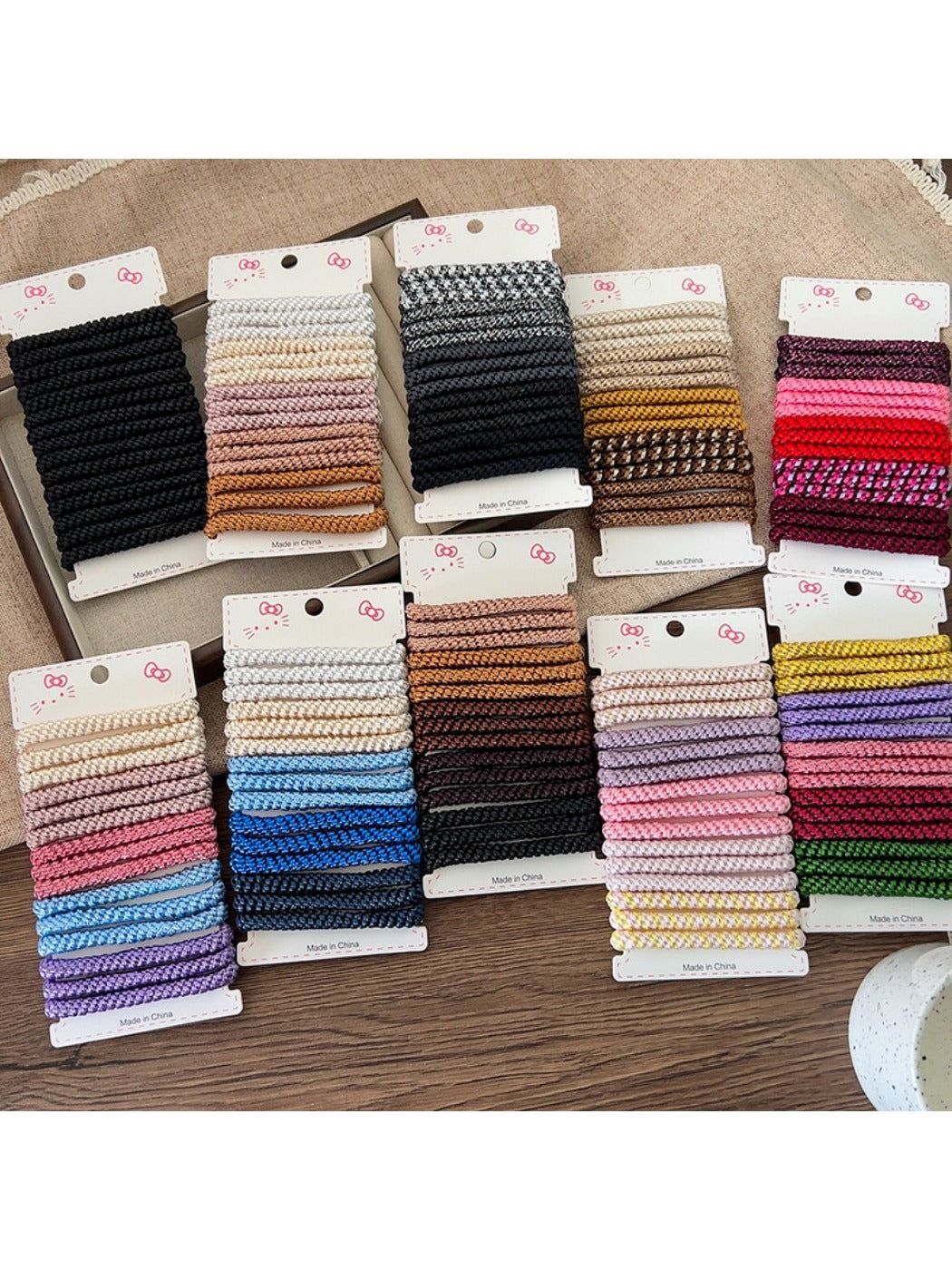 Gifty - Minimalist Braided Hair Ties Set Thick Scrunchies