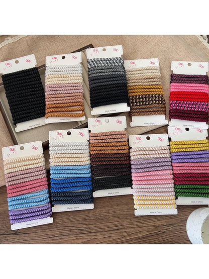 Gifty - Minimalist Braided Hair Ties Set Thick Scrunchies