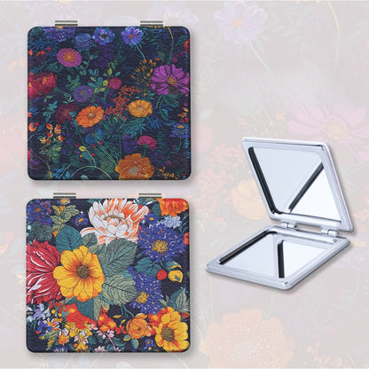 Mirroray - Foldable Floral Print Compact Makeup Mirror