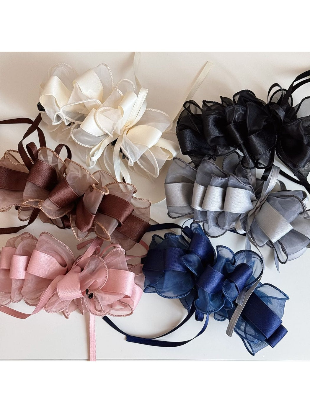 Beau - Sweet Ruffle Bow Fabric Banana Clip