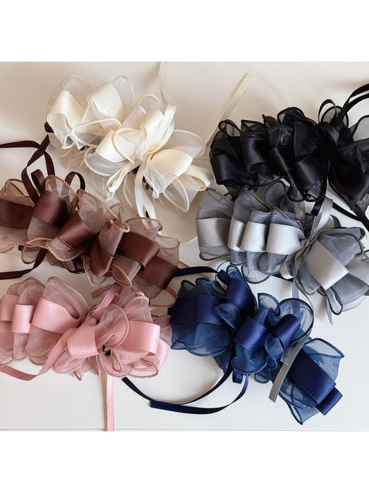 Beau - Sweet Ruffle Bow Fabric Banana Clip