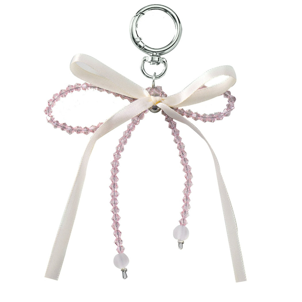 Keypus - Y2K Lace Bow Beaded Heart Keychain