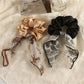 Gifty - Printed Ribbon Bow Satin Finish Scrunchie