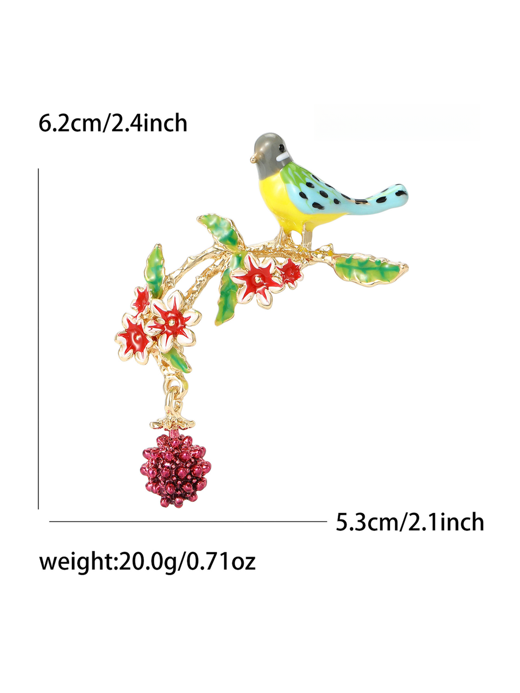 Brovia - Sweet Style Bird Accent Alloy Brooch