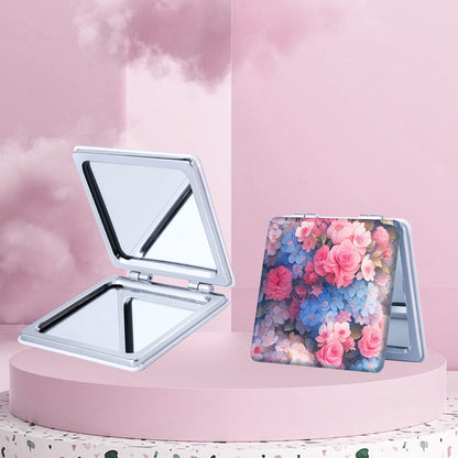 Mirroray - Textured Floral Print Folding Makeup Mirror