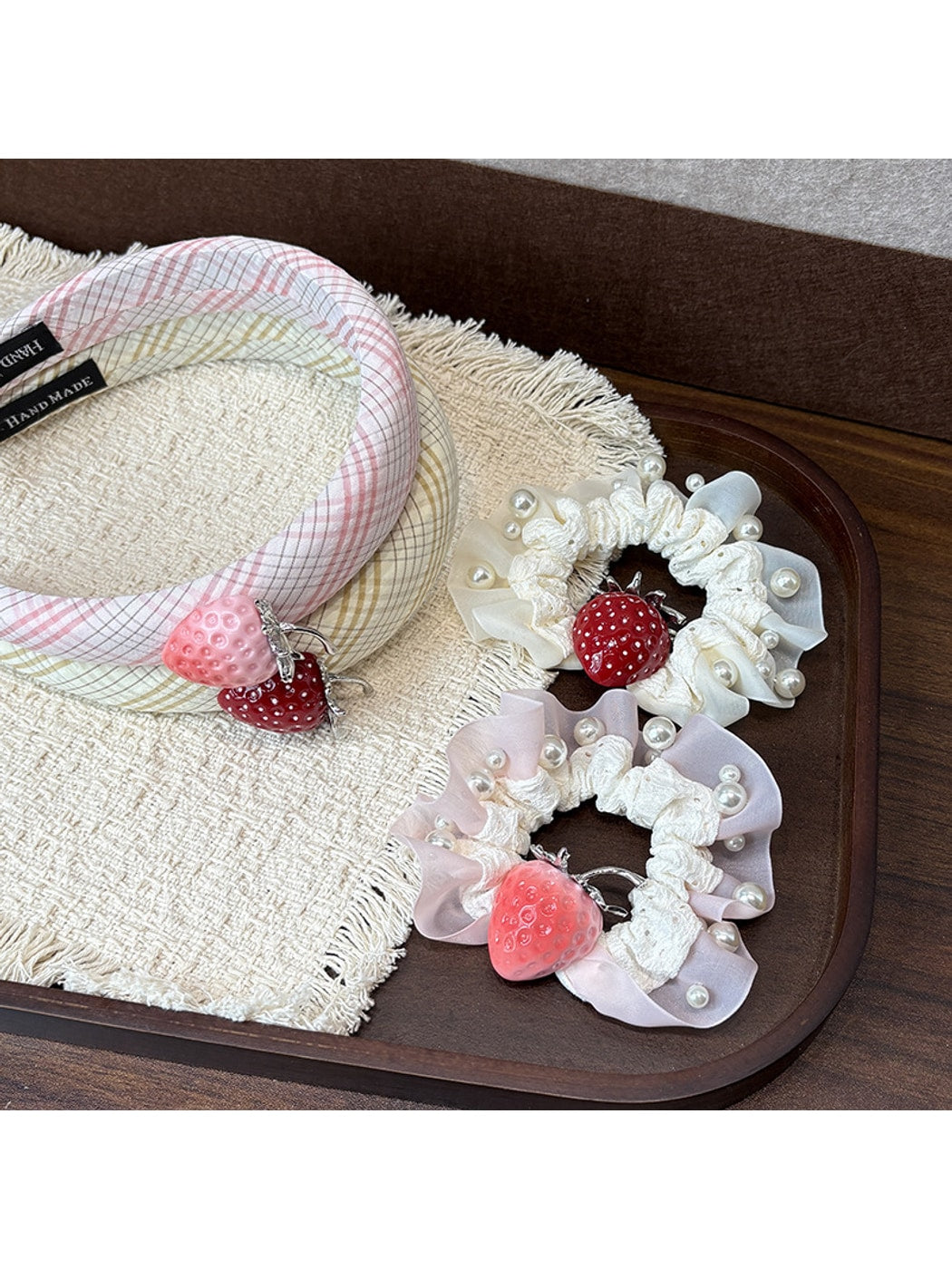 Gifty - Cartoon Strawberry Striped Sweet Style Headband
