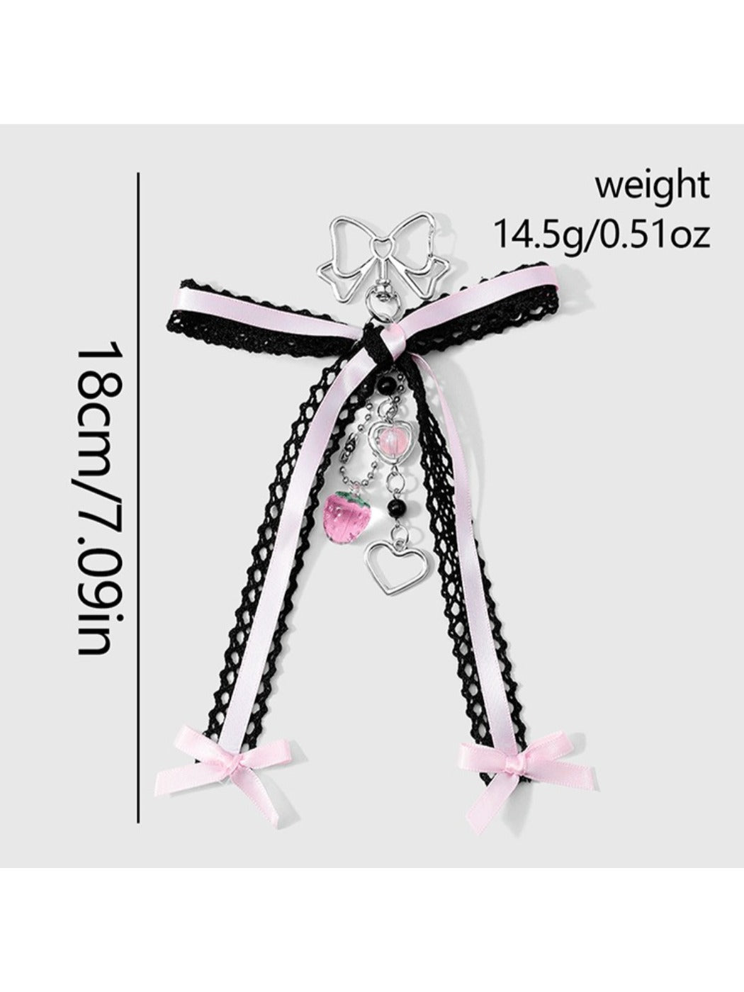 Keypus - Sweet Lace Ribbon Bow Key Ring Accessory Keychain