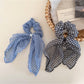Gifty - Plaid Ribbon Bow Polyester Scrunchie