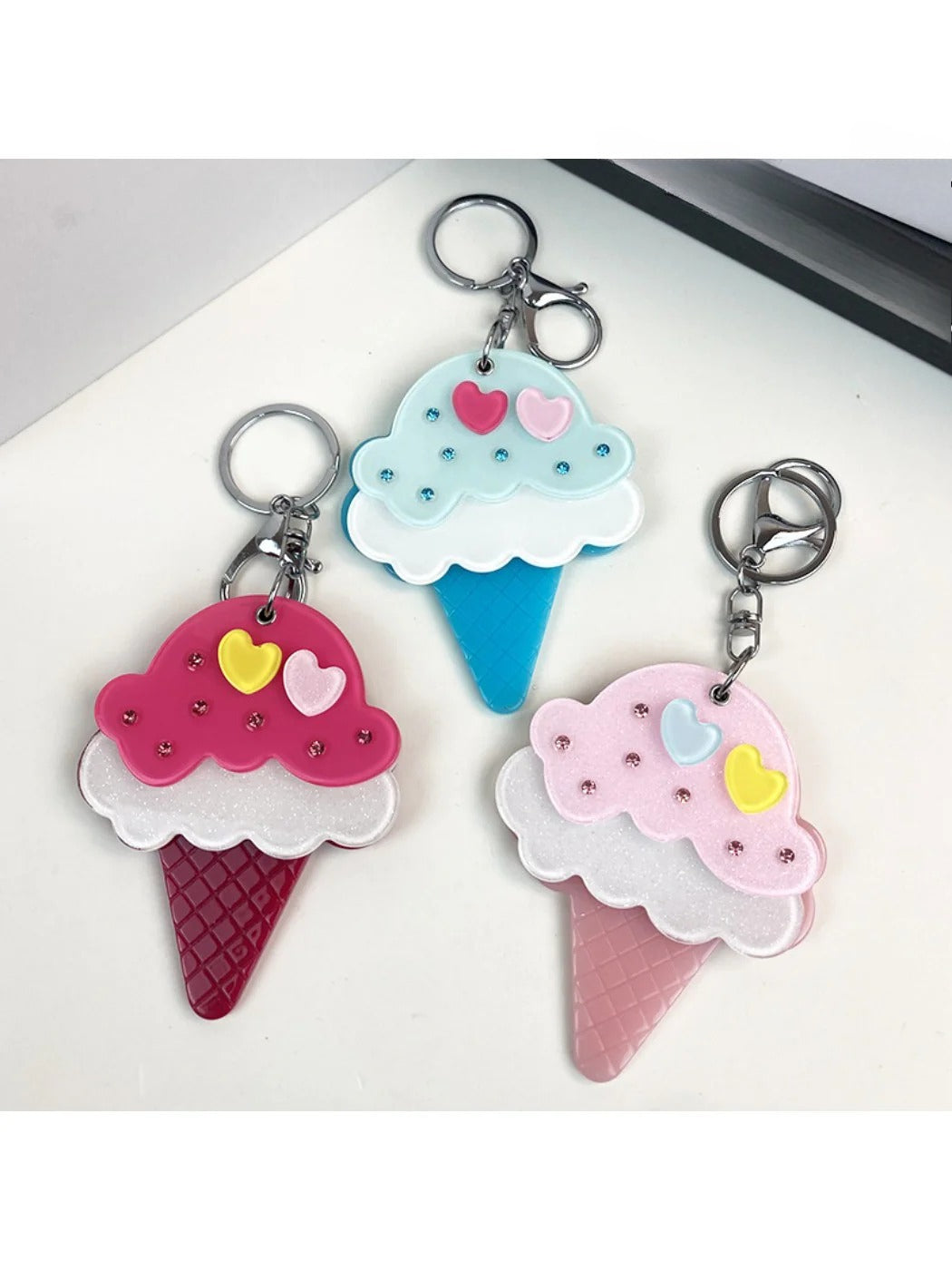 Keypus - Ice Cream Acrylic Mirror Keychain