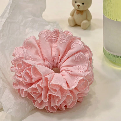 Gifty - Polyester Lace Bow Detail Round Scrunchie