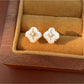 Earedge - Alloy Floral Synthetic Zircon Stud Earrings