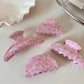 Beau - Pink Rose Patterned Hair Claw Clip
