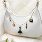 Keypus fashion pendant bag charm with gold-tone metal and decorative tassel