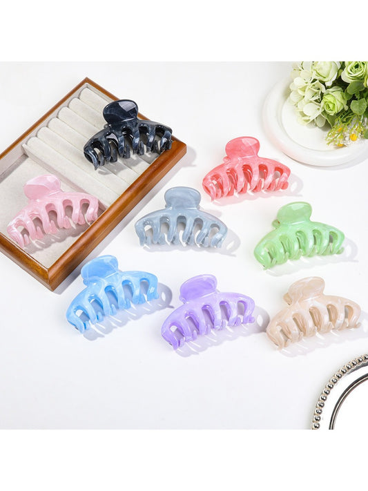Beau - Marble Pumpkin Shaped Hair Claw Clip
