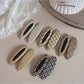 Beau - Plaid Fabric Covered Oval Alloy Hair Clip