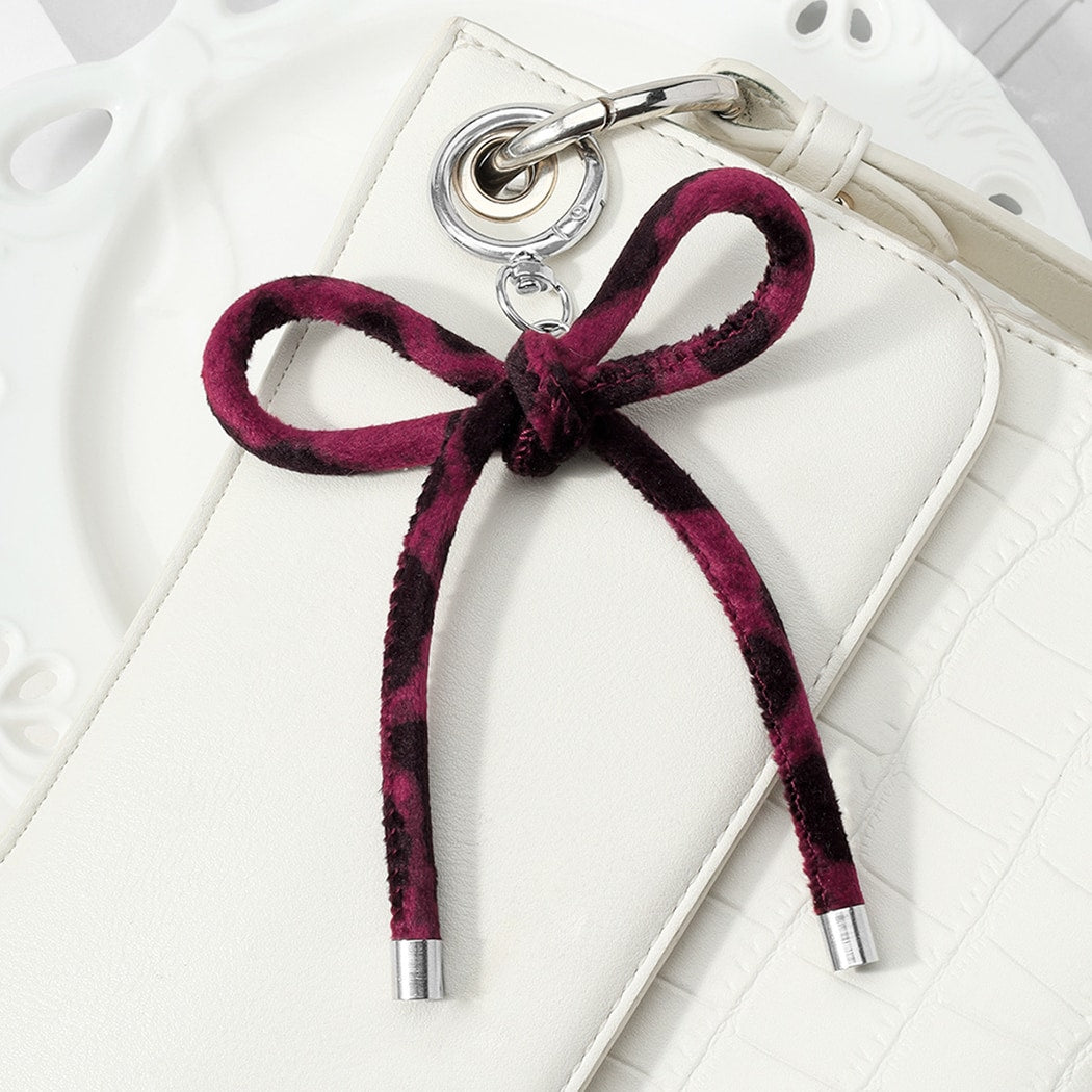 Keypus - Vintage Leopard Print Bow Keychain