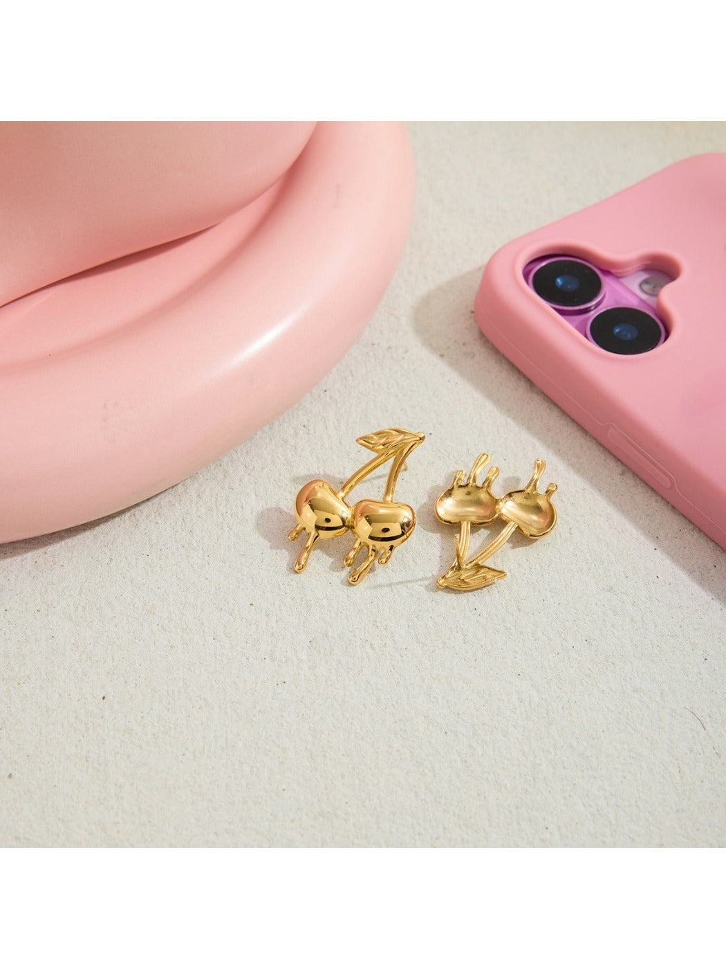Earedge - Delicate Cherry Shaped Earrings