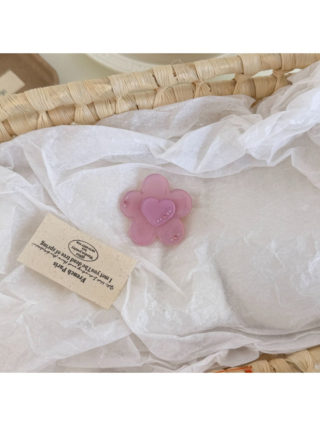 Beau - Sweet Flower Heart Design Duckbill Hair Clip