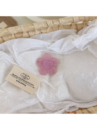 Beau - Sweet Flower Heart Design Duckbill Hair Clip