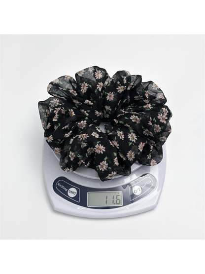 Gifty - High Elastic Floral Gathered Hair Scrunchie