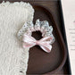 Gifty - Ruffled Polka Dot Bow Design Scrunchie