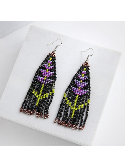 Earedge - Boho Floral Tassel Earrings
