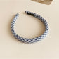 Gifty - Slim Plaid Check Pattern Simple Women Headband
