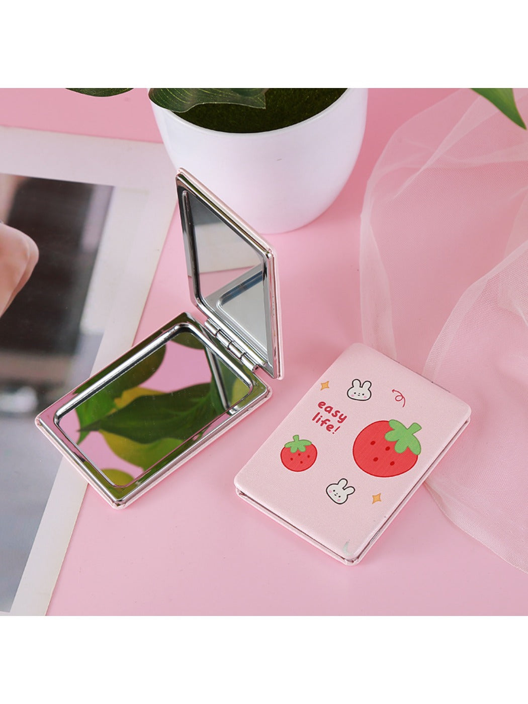 Mirroray - Fruit Pattern Rectangular Folding Mirror Portable