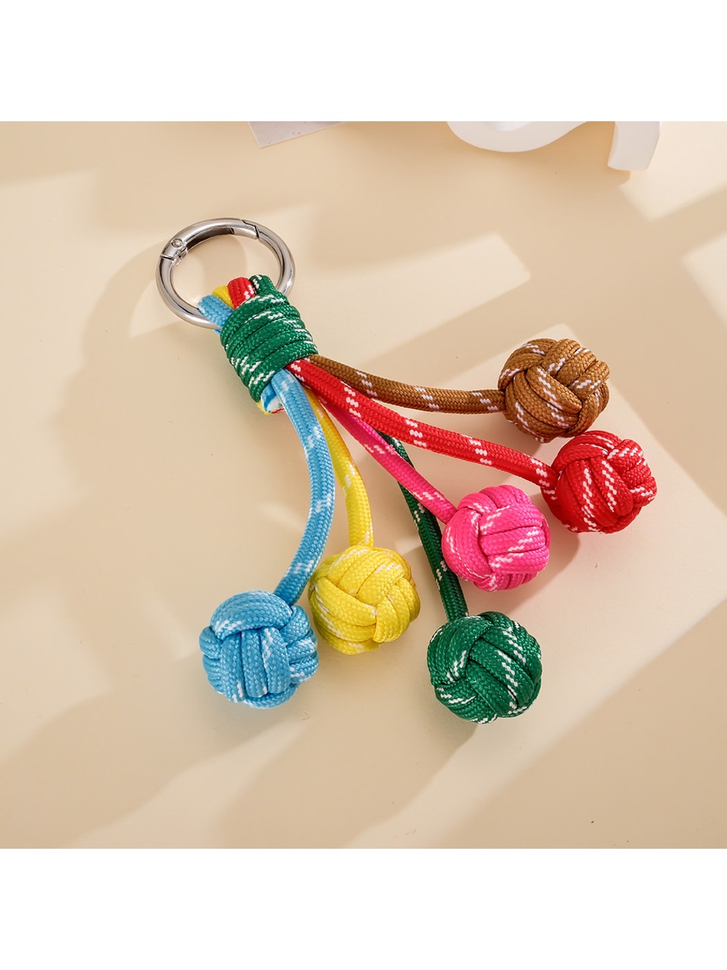 Keypus - Colorful Round Nylon Woven Ball Bag Charm
