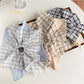 Gifty - Plaid Lace Bow Ponytail Hair Scrunchie