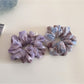 Side view of Gifty two tone checkered scrunchie showing fabric texture