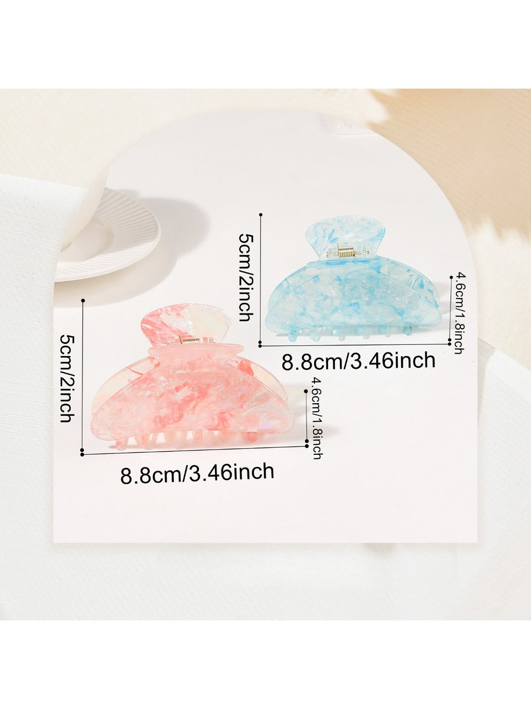 Beau - Iridescent Half Round Hair Claw Clip