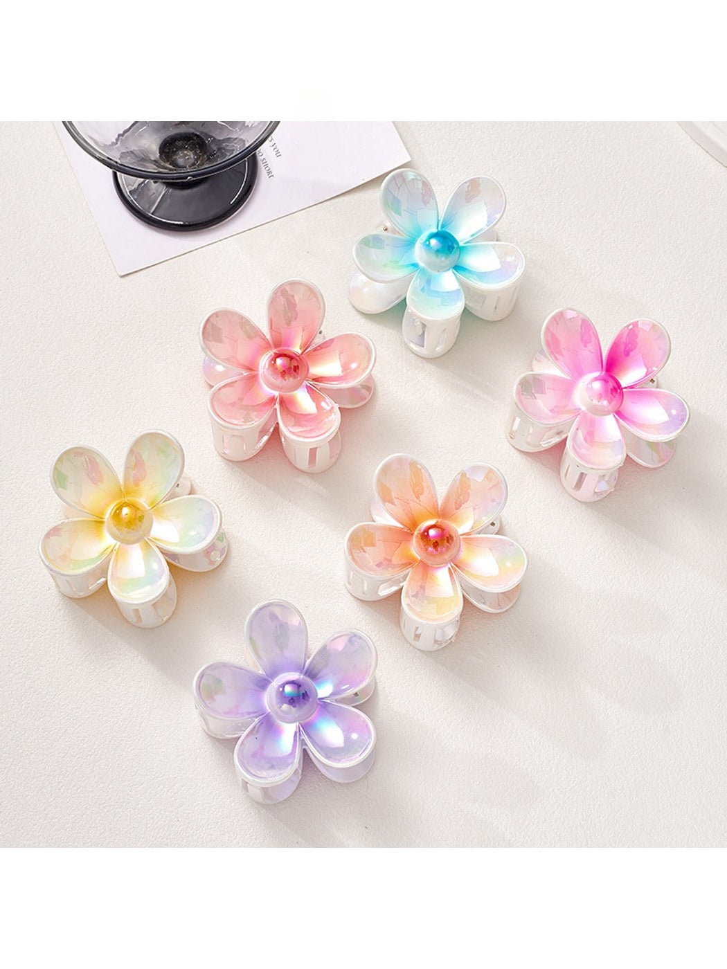 Beau - Iridescent Petal Flower Claw Clip