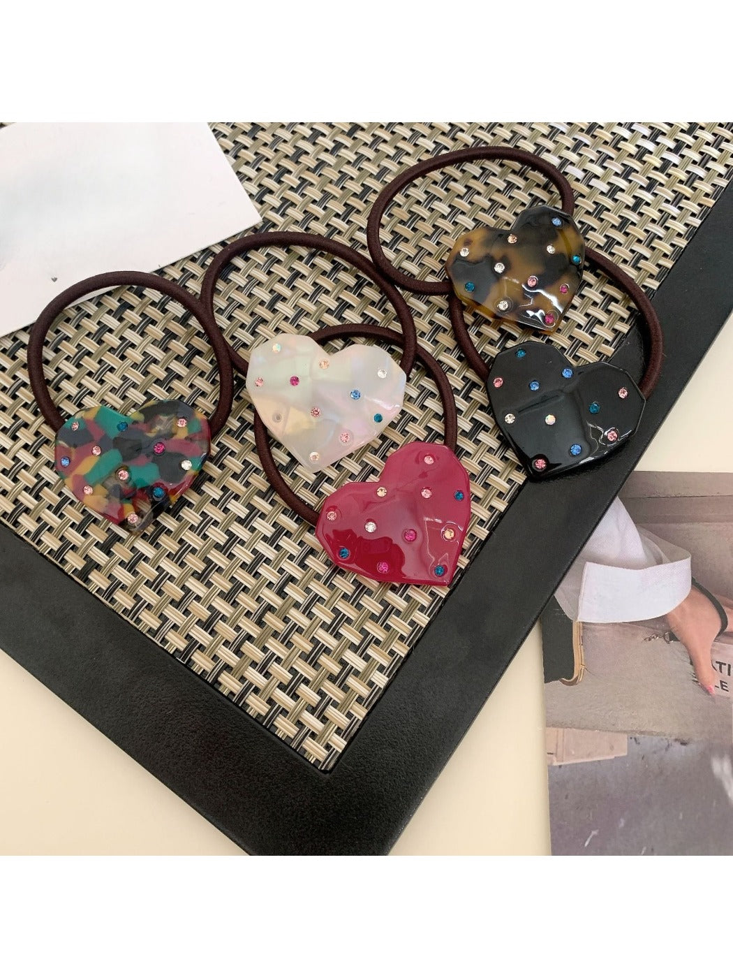 Gifty - Heart Acetate Elastic Hair Tie