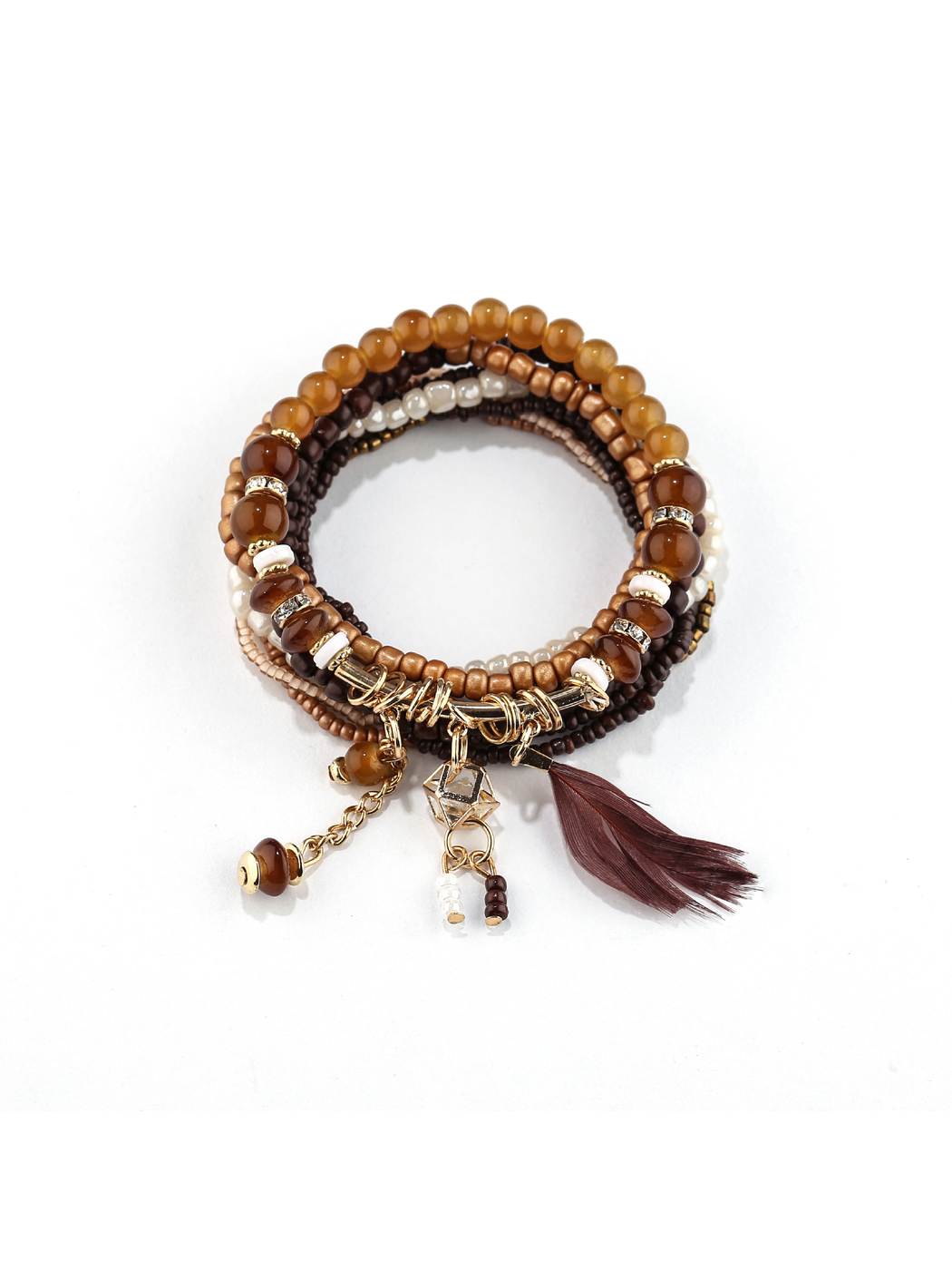 Lovra - Bohemian Multilayer Beaded Pendant Bracelet