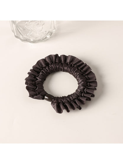 Gifty - Solid Color Satin Finish Ruffle Scrunchie