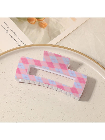 Beau - Openwork Grid Pattern Square Claw Clip