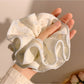 Gifty double layer scrunchie with cute cartoon print on soft fabric
