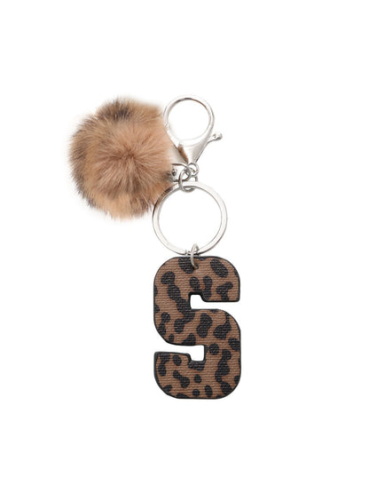 Keypus - Leopard Print Oil-Edged Letter Keychain