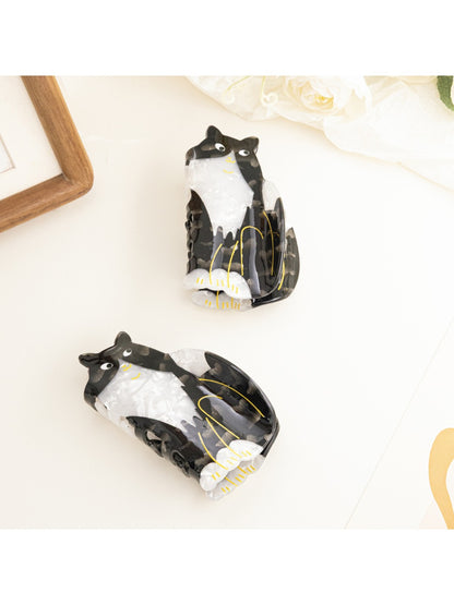 Beau - Adorable Black Kitten Hair Claw Clip