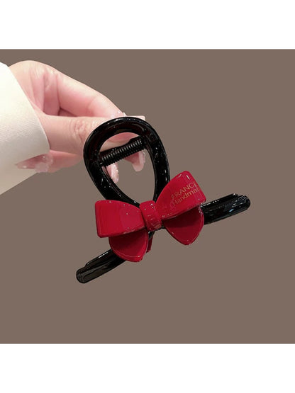 Beau - Simple Red Bow Hair Clip