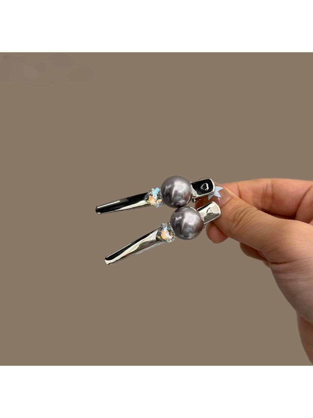 Beau - Round Bead Metal Side Bangs Hair Clip
