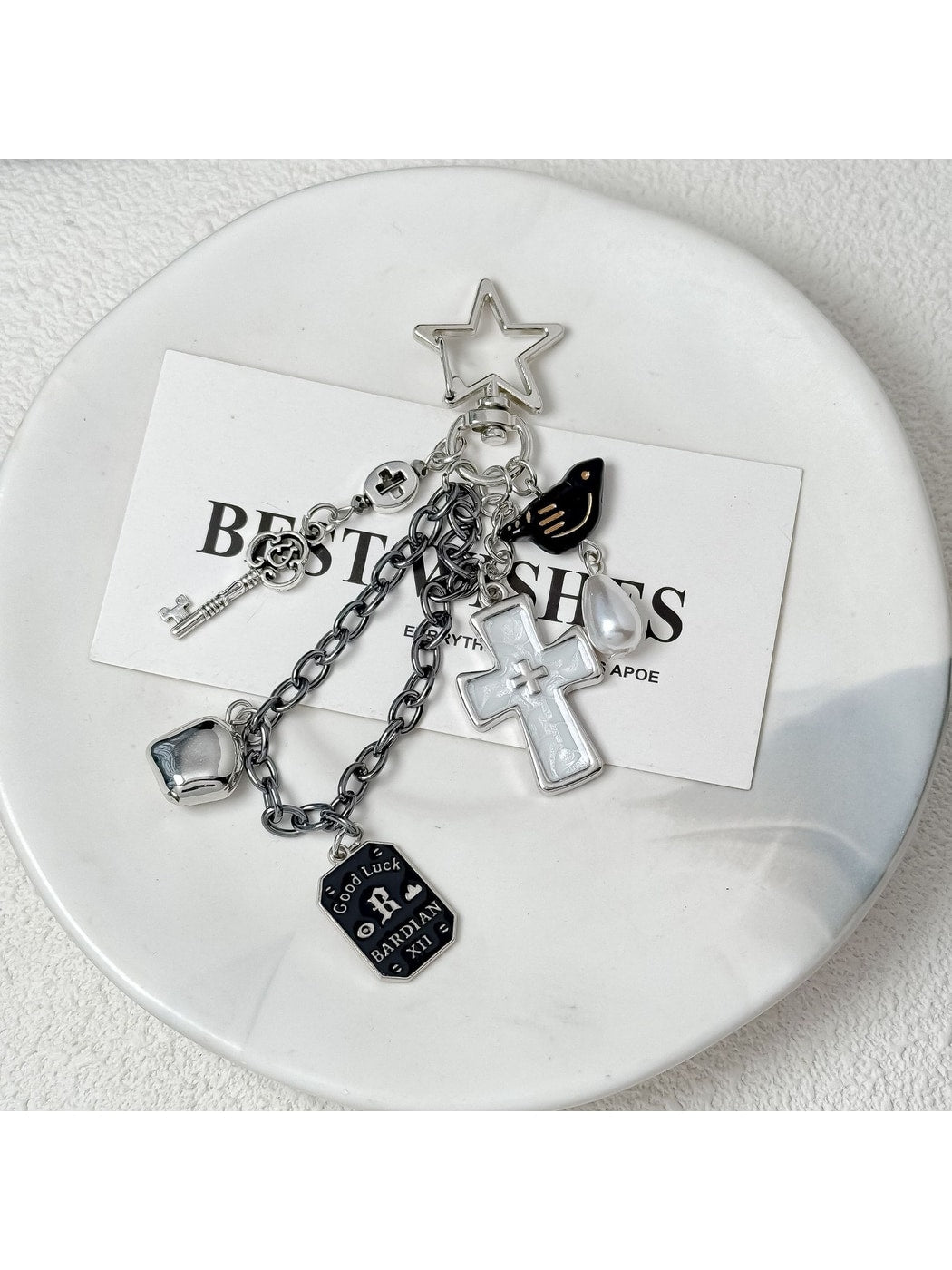 Keypus - Punk Cross Charm Chain Keychain
