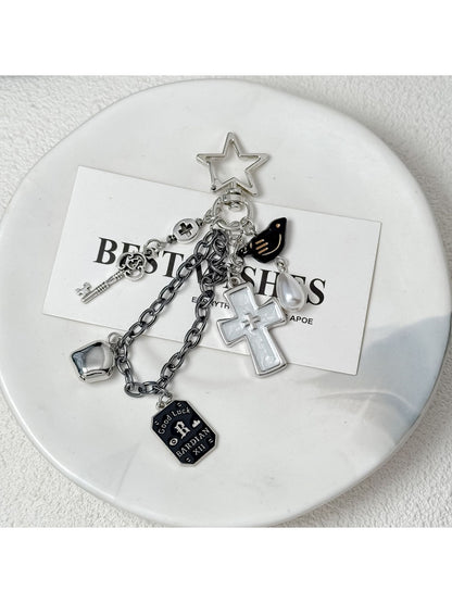 Keypus - Punk Cross Charm Chain Keychain