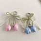 Keypus - Beaded Bow Tulip Bag Charm Keychain