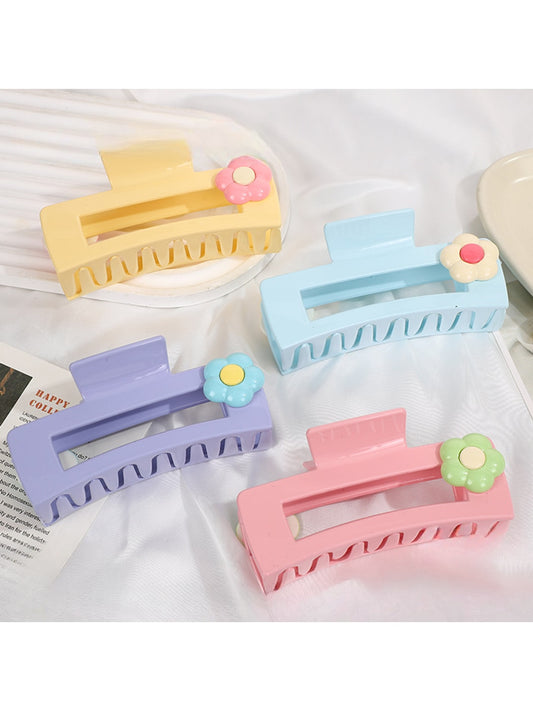 Beau - Plastic Alloy Square Hair Claw Clip
