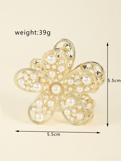 Beau - Five Petal Alloy Flower Claw Clip